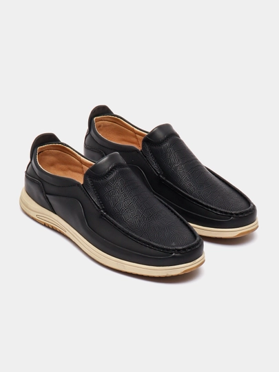 Туфли мужские, мокасины, кожаные — BRAND5-ECCO-ЧЕРН-43