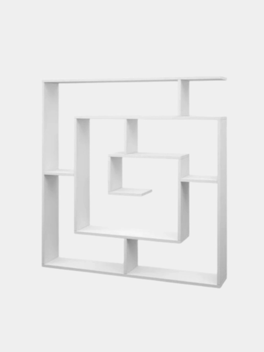 Labirint kitob javoni, 130×127×24 sm, LMDF, 6 qavatli, 2 rangli