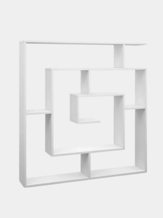 Labirint kitob javoni, 130×127×24 sm, LMDF, 6 qavatli, 2 rangli