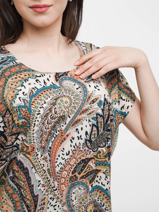 Ayollar kostyumi, oversize, tunika va shim, o‘lchami 46-52