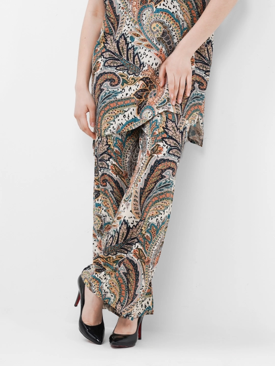 Ayollar kostyumi, oversize, tunika va shim, o‘lchami 46-52
