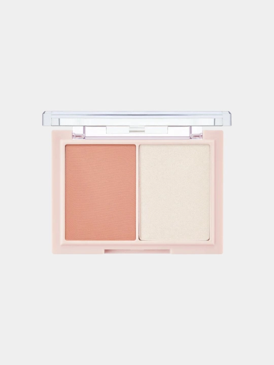 Румяна и хайлайтер для лица 2-1, Tag Mood Blush Baem, 01 Bare Coral, 9 г