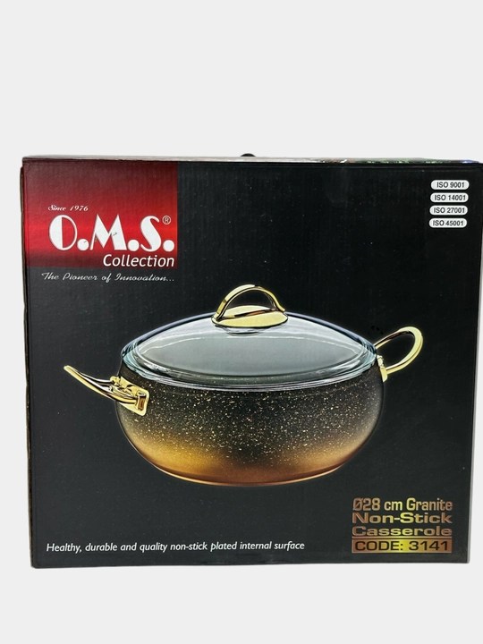 Кастрюля O.M.S Granit антипригарная, с крышкой 3141