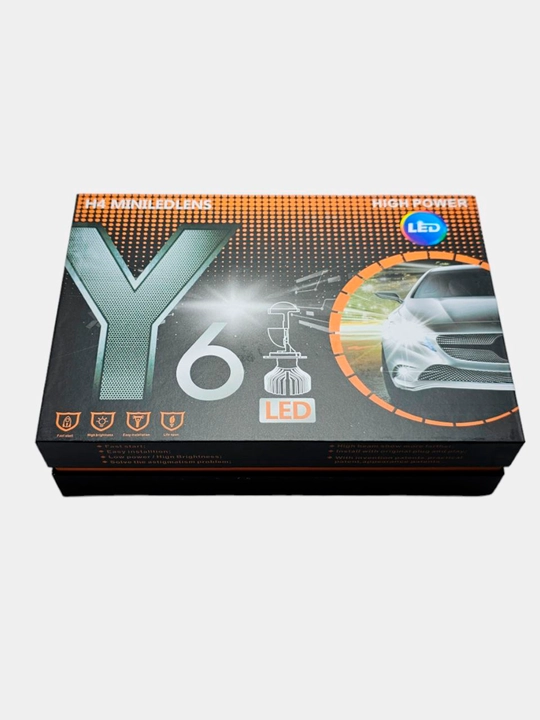 LED с полосками для автомобильных фар Y6D LED H4 Linza, 6000K, 12 Вт -24 Вт