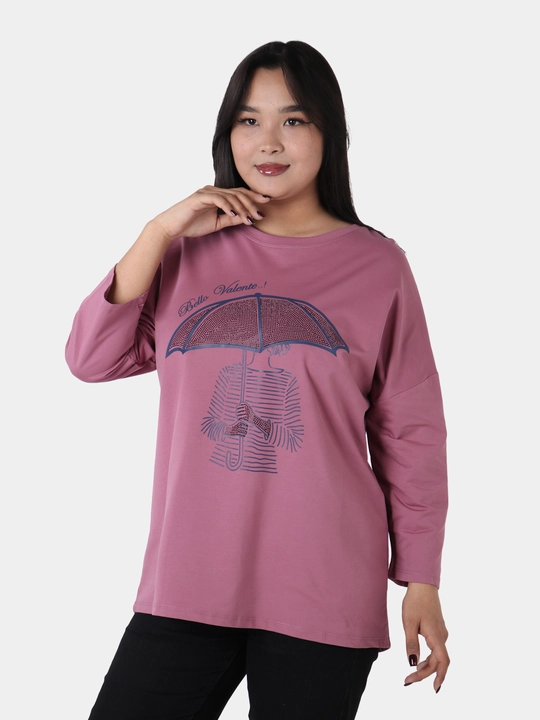 Женский лонгслив, 100% хлопок, универсальный размер L-XL