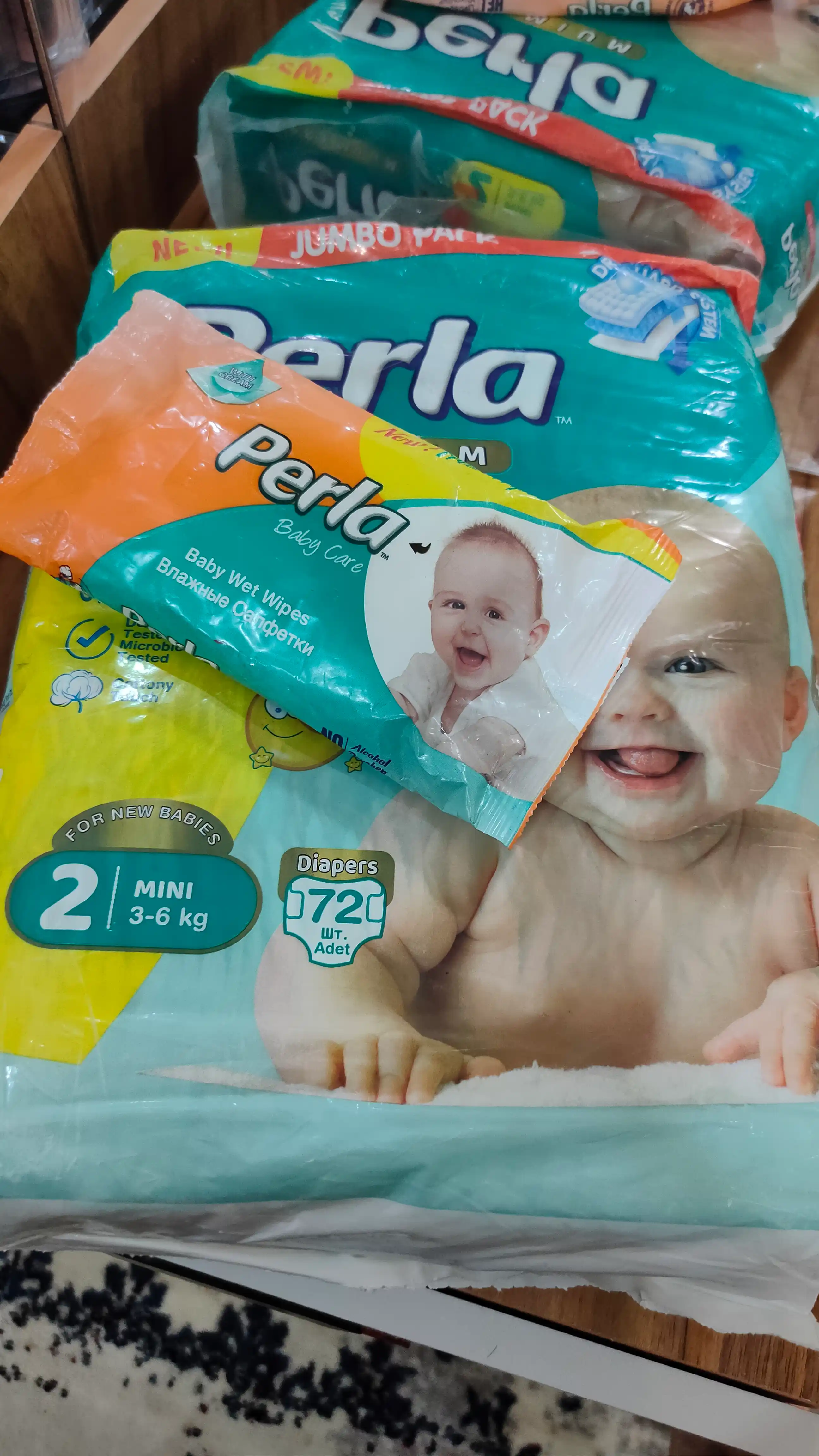 Подгузники Perla Premium Jumbo №2 mini 72 шт