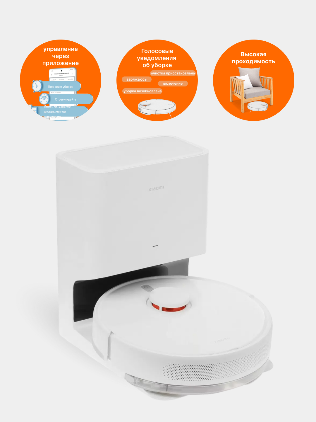 Умный робот пылесос Xiaomi Robot Vacuum S12, X10, S10 со станцией для ...