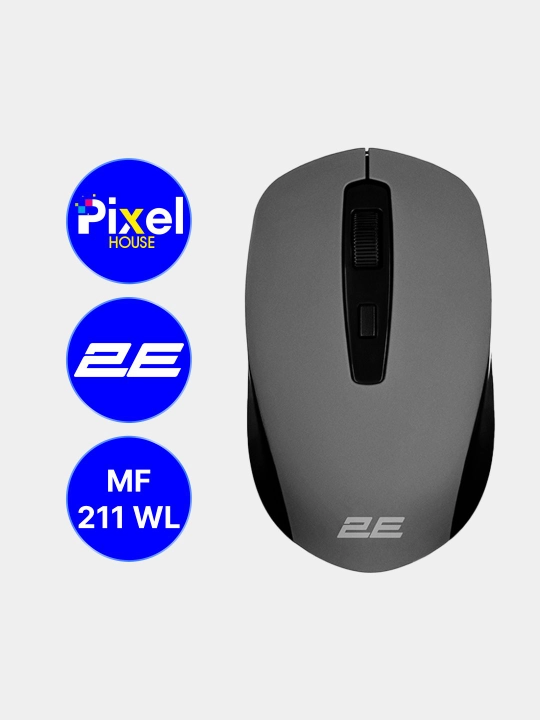 Беспроводная мышь 2E MF211 WL Soft Touch, красная, черная, серая
