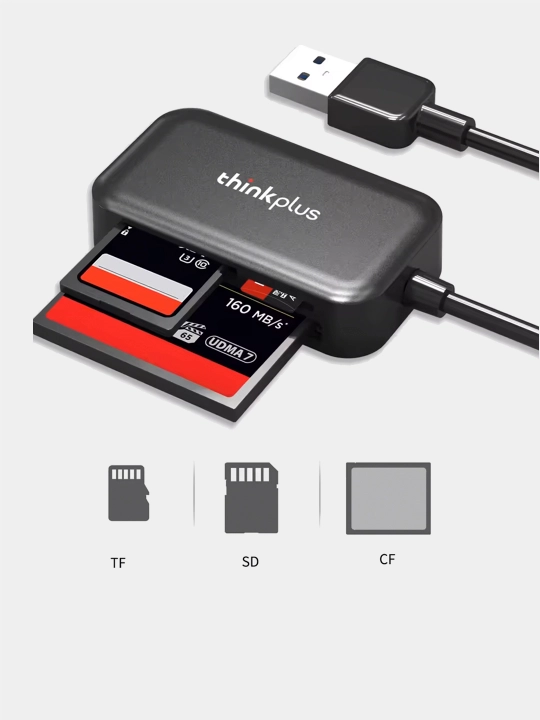 Lenovo Thinkplus USB 3.0 3 в 1 многофункциональная карта чтения, 5 Гбит