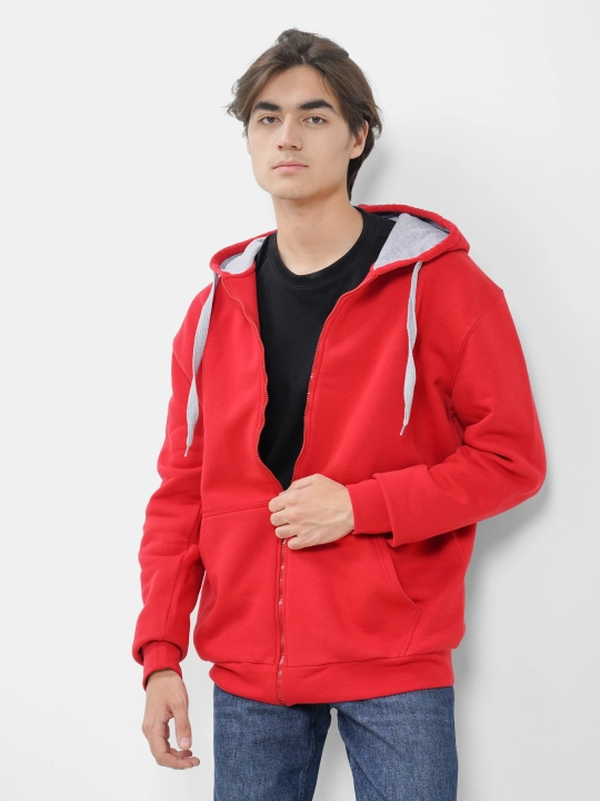 Zip tolstovka kapyushonli, uniseks, paxtadan XS-3XL