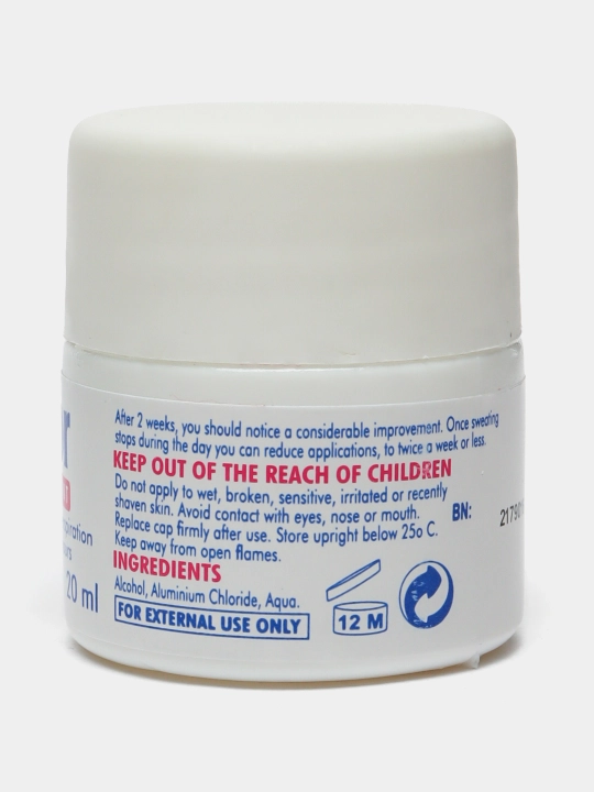 Driclor 20ml sharikli antiperspirant, Buyuk Britaniya