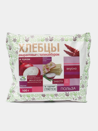 Хлебцы амарантовые Di&Di, с топинамбуром и луком, 100 г — GTHORE-P0E9A2D