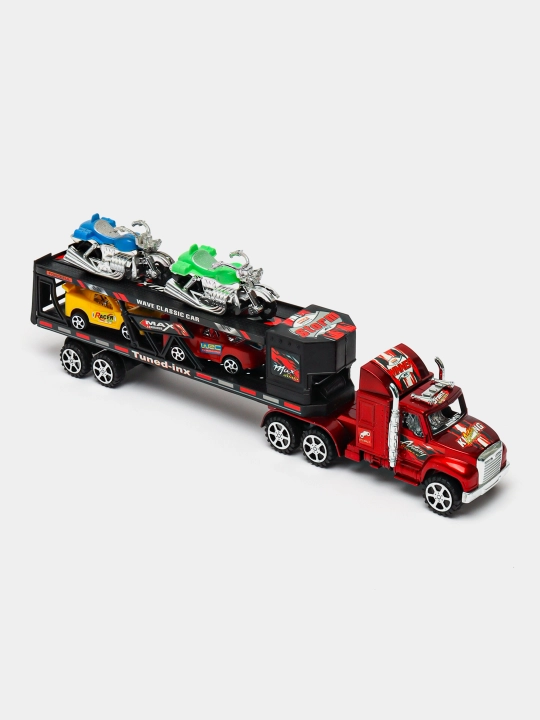 Avtomobil tashuvchi Super Truck, Makvin Treyler, motosikl va moshinalar to'plami - 