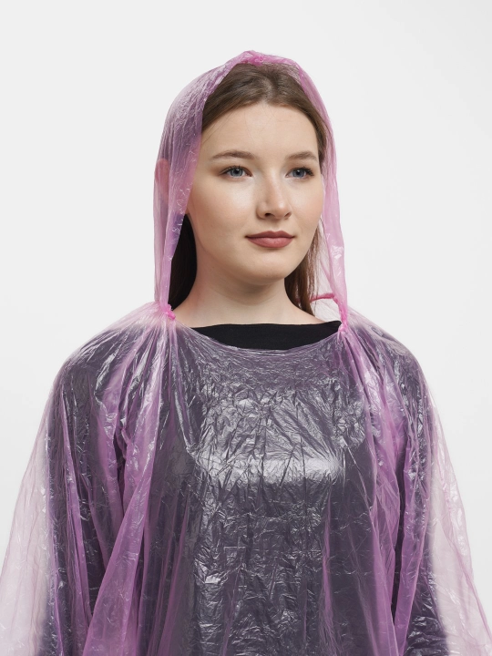 Bir marta ishlatiladigan yomg'ir palto, kapyushonli, 10 dona