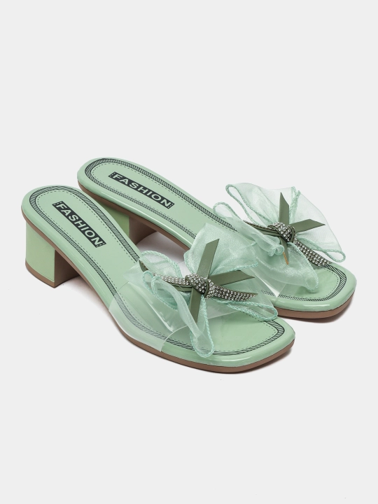 Женские мюли, сабо- шлёпанцы на удобном каблуке - 