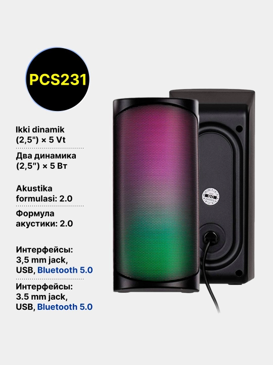 Akustika tizimi 2E PCS201, PCS231, PCS204, PCS233, kolonkalar