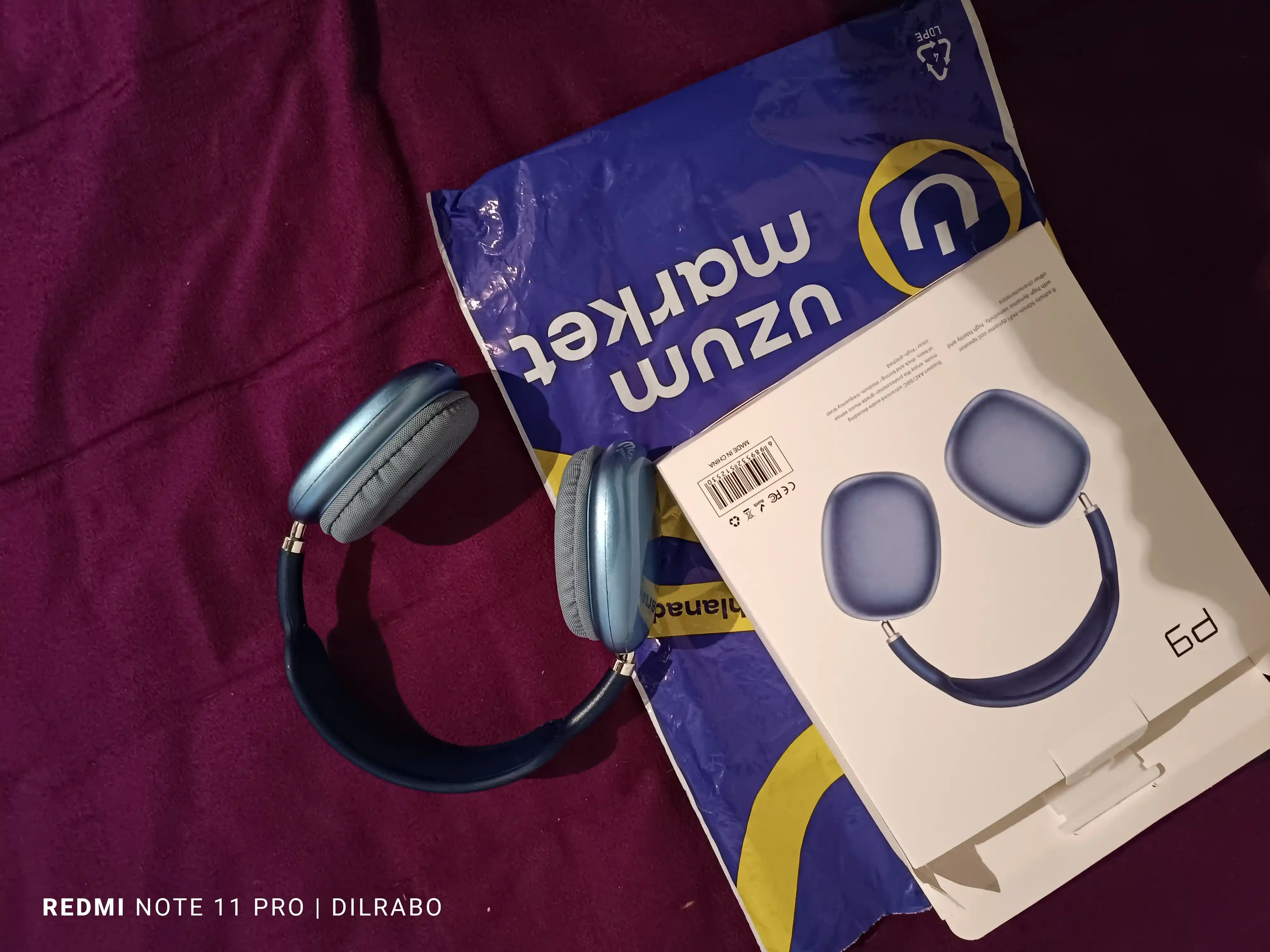 Simsiz quloqchinlar P9, SD-karta va mikrofonni qo'llab-quvvatlaydigan Bluetooth garnitura