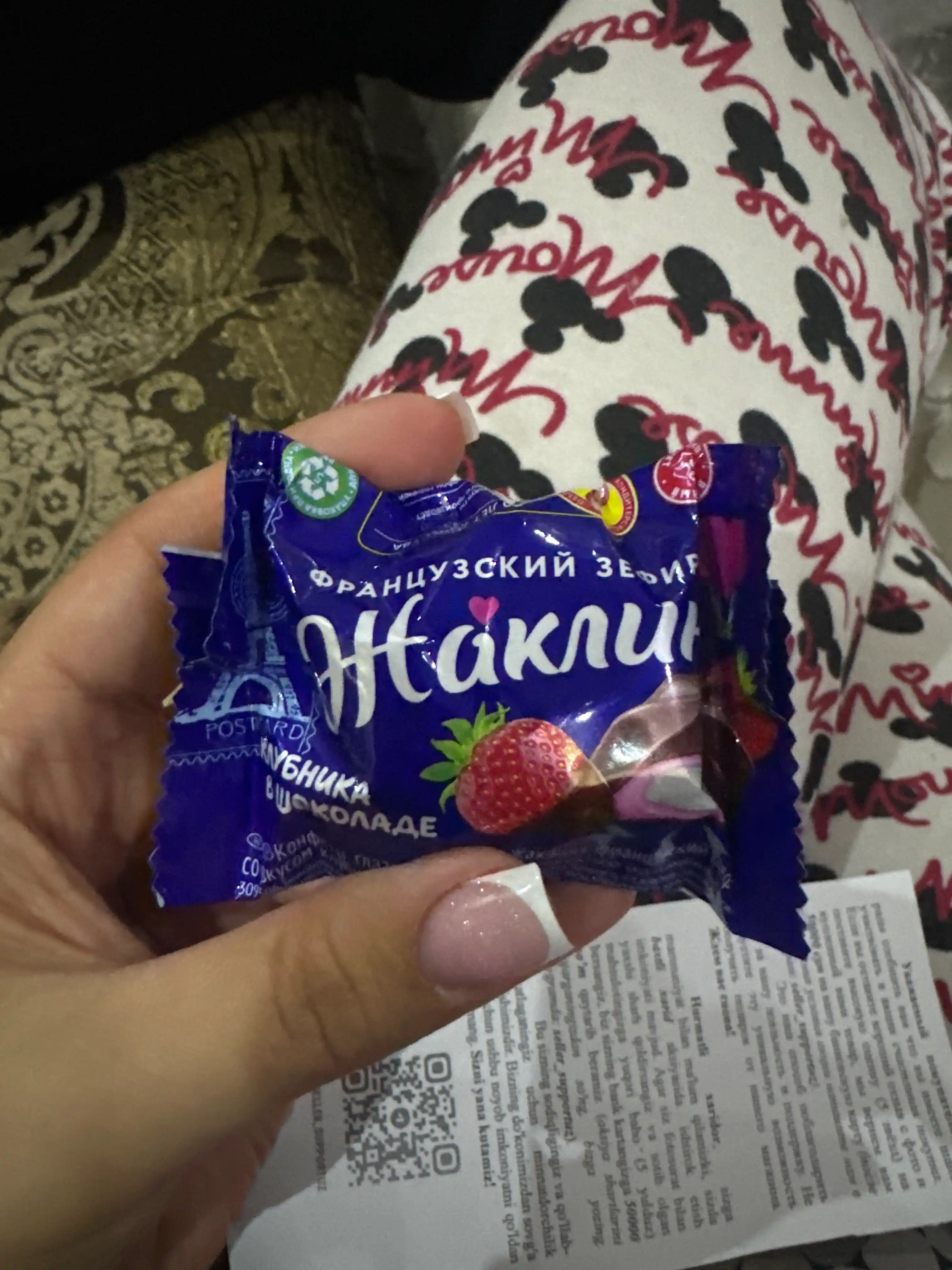 Slavyanka - Жаклин shokolad va qulupnay bilan qoplangan xushbo'y fransuz zefiri, 1 kg
