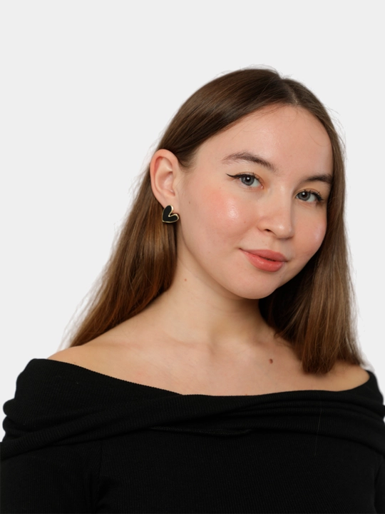 Серьги гвоздики в форме сердца, украшения для девушек, бижутерия
