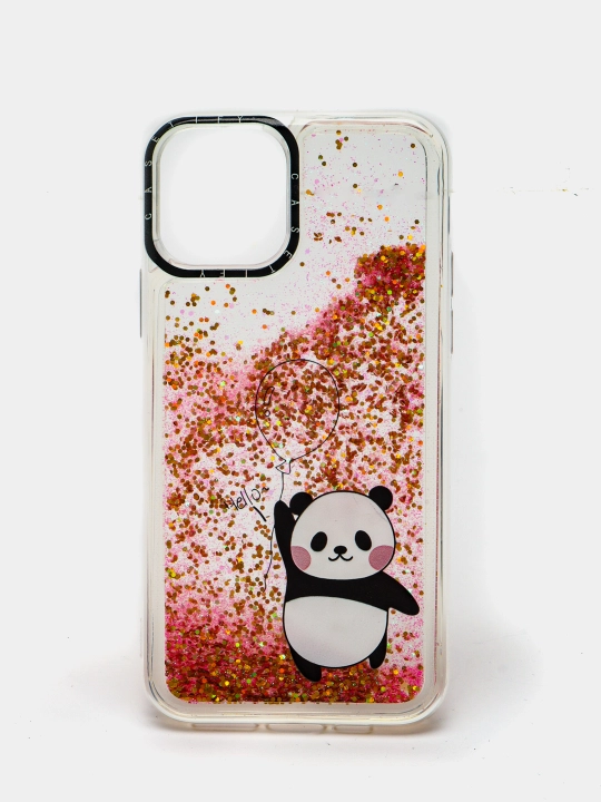 IPhone 11, 12, 13, Pro, Pro Max uchun suyuq yaltiroq shaffof g‘ilof, stressga qarshi