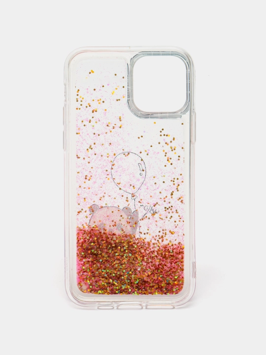 IPhone 11, 12, 13, Pro, Pro Max uchun suyuq yaltiroq shaffof g‘ilof, stressga qarshi