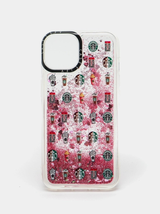 IPhone 11, 12, 13, Pro, Pro Max uchun suyuq yaltiroq shaffof g‘ilof, stressga qarshi