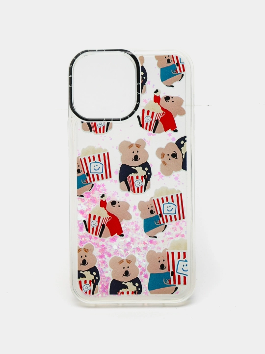 IPhone 11, 12, 13, Pro, Pro Max uchun suyuq yaltiroq shaffof g‘ilof, stressga qarshi