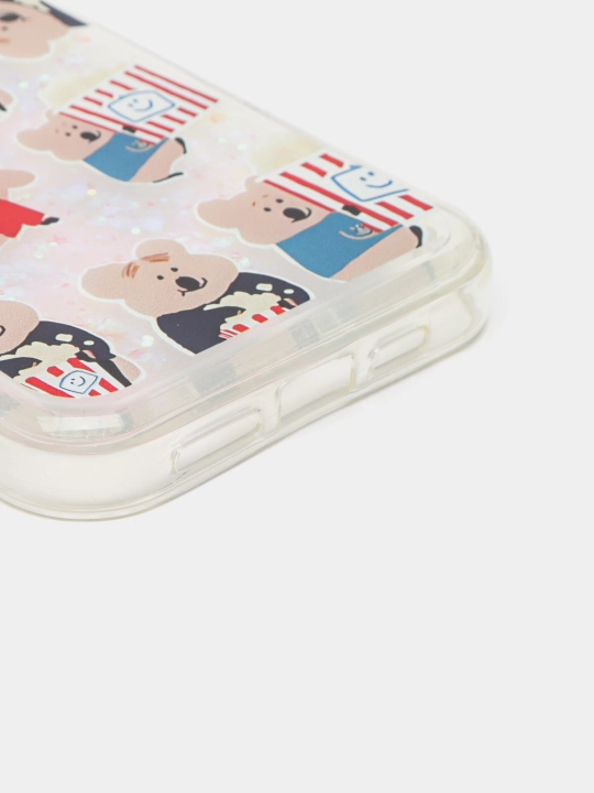IPhone 11, 12, 13, Pro, Pro Max uchun suyuq yaltiroq shaffof g‘ilof, stressga qarshi