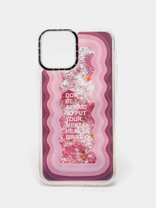 IPhone 11, 12, 13, Pro, Pro Max uchun suyuq yaltiroq shaffof g‘ilof, stressga qarshi