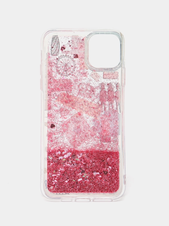 IPhone 11, 12, 13, Pro, Pro Max uchun suyuq yaltiroq shaffof g‘ilof, stressga qarshi