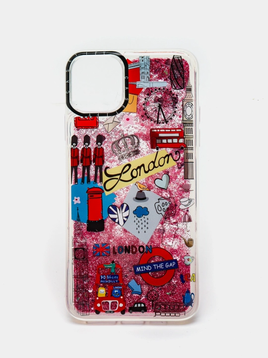 IPhone 11, 12, 13, Pro, Pro Max uchun suyuq yaltiroq shaffof g‘ilof, stressga qarshi