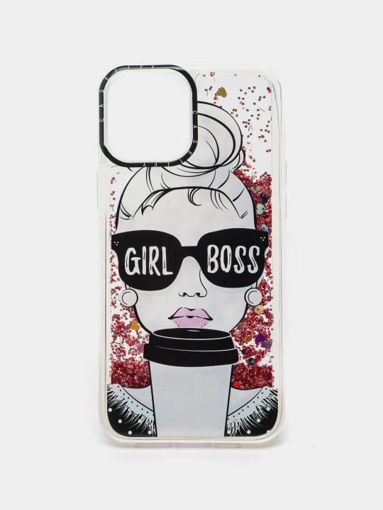 IPhone 11, 12, 13, Pro, Pro Max uchun suyuq yaltiroq shaffof g‘ilof, stressga qarshi