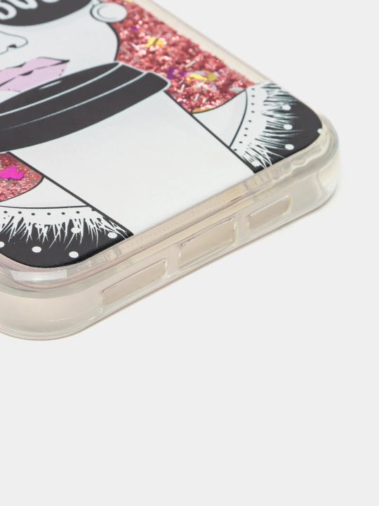 IPhone 11, 12, 13, Pro, Pro Max uchun suyuq yaltiroq shaffof g‘ilof, stressga qarshi