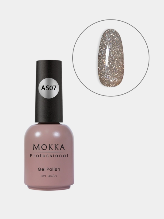 GALAXY MOKKA tirnoqlar uchun yorug‘lik qaytaruvchi gel-lak, 8 ml