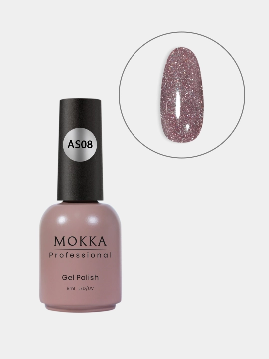 GALAXY MOKKA tirnoqlar uchun yorug‘lik qaytaruvchi gel-lak, 8 ml
