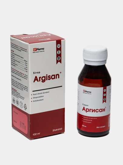 Argisan, L-arginin + vitaminlar, jigar va yurak faoliyati, qon aylanishi uchun, 100 ml - 