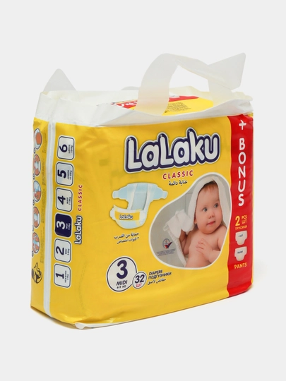 Подгузники LALAKU GIGA мини 3, 4 kg – 8 кг, 32 - 
