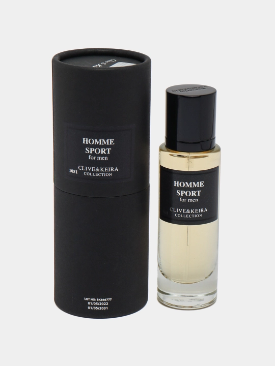 Parfyumlangan suv CLIVE & KEIRA № 1051, Christian Dior Homme Sport, erkaklar uchun, 30 ml