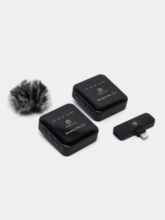 Puluz PU647 simsiz mikrofon tizimi 1 qabul qilgich va 2 transmitter bilan Type C va iPhone - 