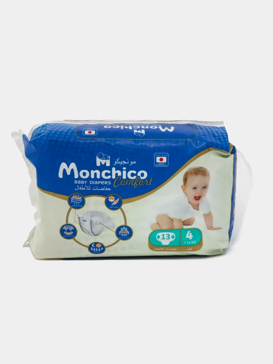 Детские подгузники Monchico Comfort размер 4, для 7-14 кг, 13 шт