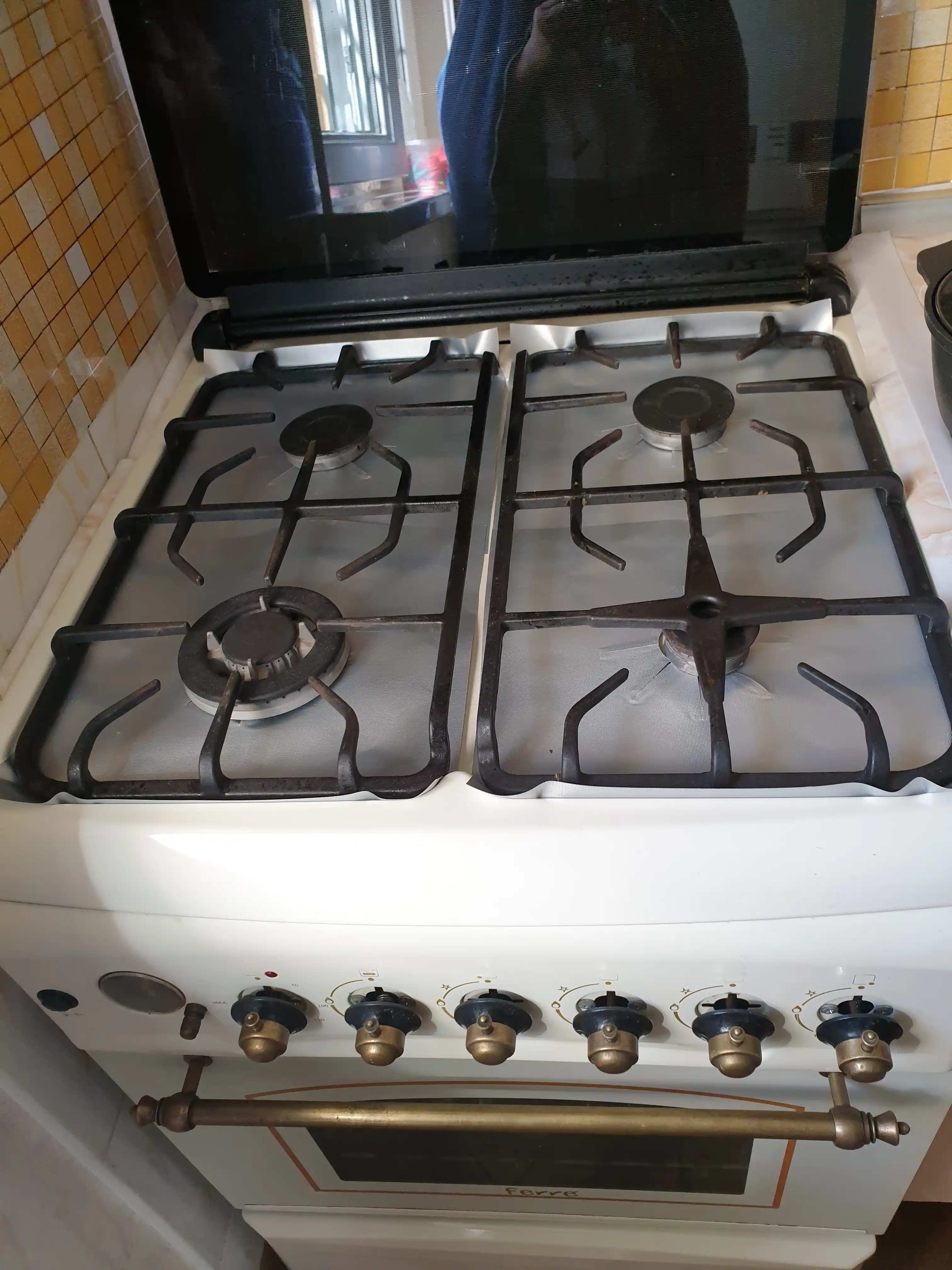 Gilamcha, gaz plitasini himoya uchun, teflon, 4 dona to'plam, qalinlashgan model 0.2 mm