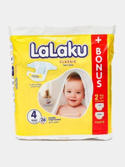 Подгузники LALAKU GIGA мини 4, 7 кг – 18 кг, 26