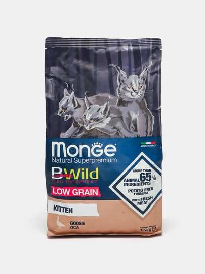 Сухой корм Monge Bwild для котят, дикий гусь, 1.5 кг