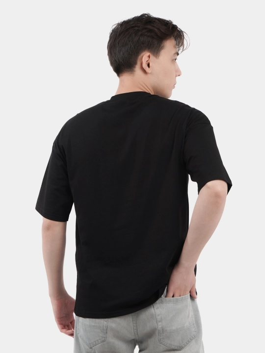 Erkaklar va ayollar uchun futbolka, oversiz, print bilan, unisex, paxta