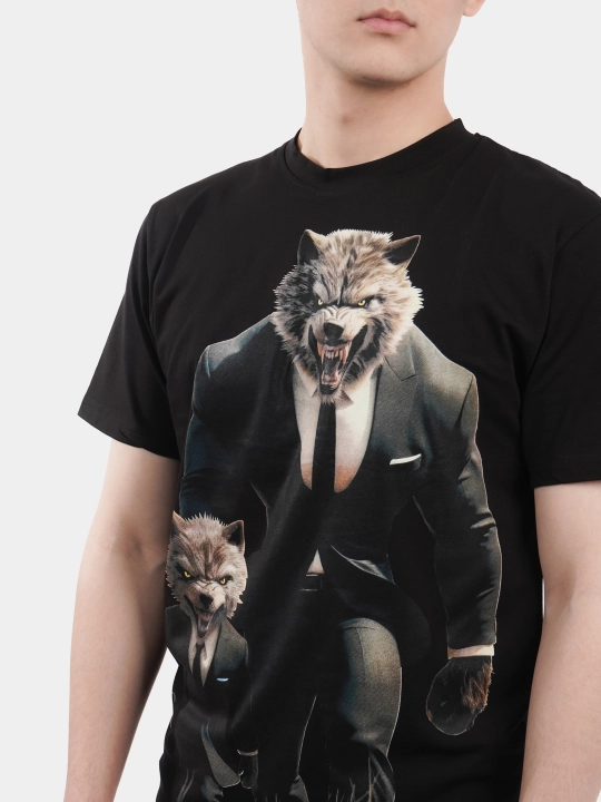 Erkaklar va ayollar uchun futbolka, oversiz, print bilan, unisex, paxta