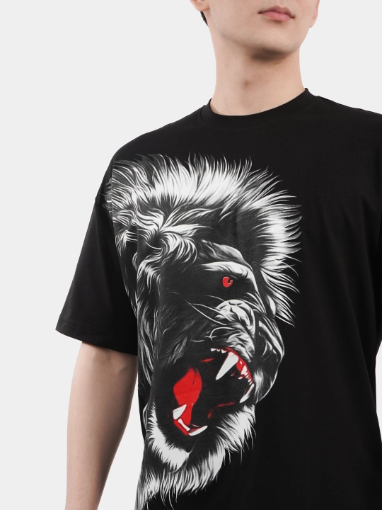 Erkaklar va ayollar uchun futbolka, oversiz, print bilan, unisex, paxta