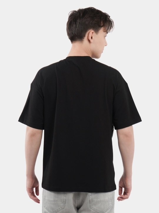 Erkaklar va ayollar uchun futbolka, oversiz, print bilan, unisex, paxta