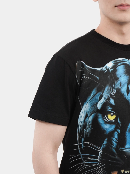 Erkaklar va ayollar uchun futbolka, oversiz, print bilan, unisex, paxta
