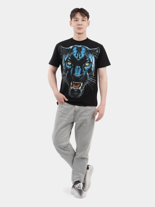 Erkaklar va ayollar uchun futbolka, oversiz, print bilan, unisex, paxta