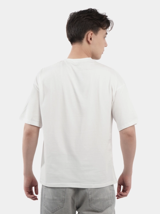 Erkaklar va ayollar uchun futbolka, oversiz, print bilan, unisex, paxta
